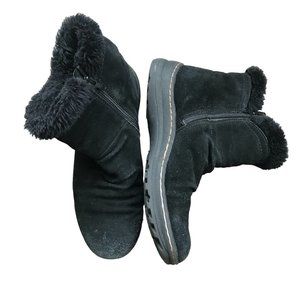 Baretraps Women's Black Suede Waterproof Adalyn Boots Faux Fur‎ Lining Size 9